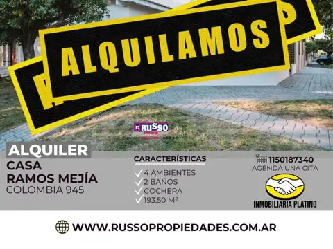 Alquiler casa 4 ambientes Ramos Mejia
