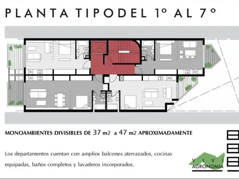 Departamento Monoambiente con 1 baño