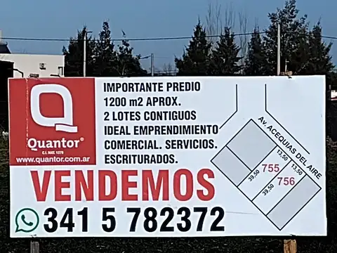 Oportunidad   2 lotes en pleno corazon de Roldan ( 600m2 ) Apto Residencial o desarrollo comercial