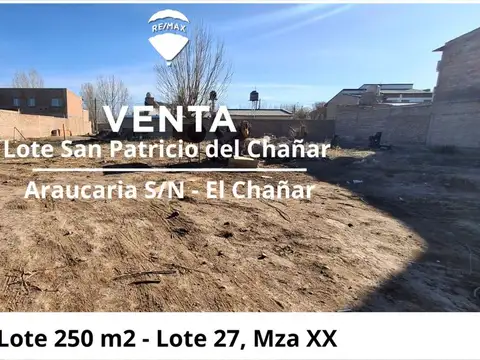VENTA TERRENO LOTEO ASPA SAN PATRICIO DEL CHAÑAR