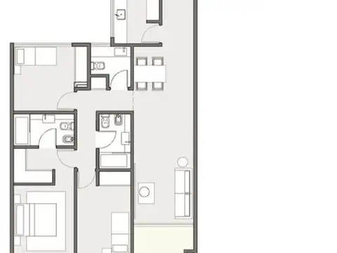 Departamento 4 ambientes con 2 baños