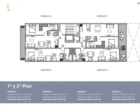 Departamento en Venta de 1 dormitorio
