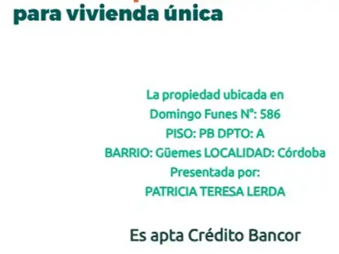 Domingo Funes 586 , Piso PB