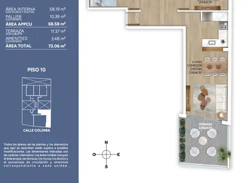 Venta Apartamento 2 dorm en Cordon con Amenities