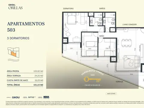 Departamento 3 ambientes con 1 baño