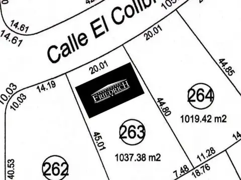 Terreno en Venta de 1037,0 m2