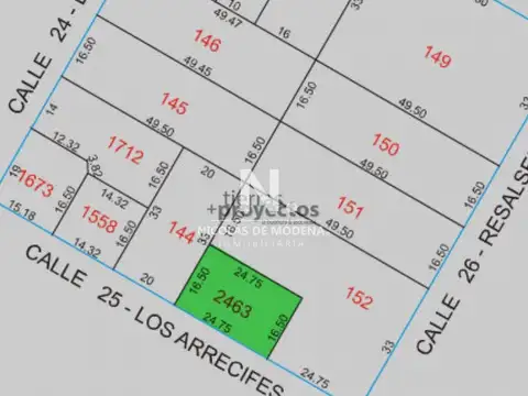 Terreno en Venta 25  mts Frente