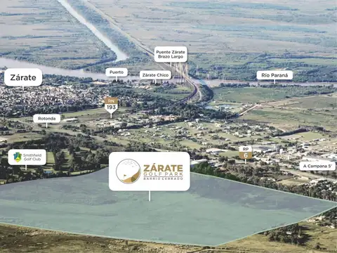 Terreno en Zárate Golf Park Barrio Cerrado. Lote 208