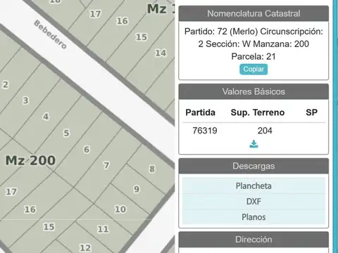 Terreno en venta en Merlo con construccion