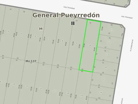 Terreno en Venta 43  mts Fondo