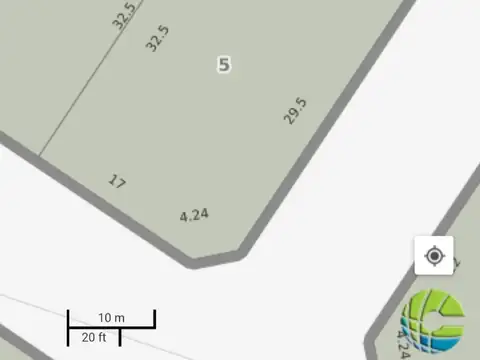 Terreno en Venta 20  mts Frente