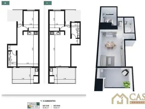 Venta departamentos de pozo financiados, cañada del sol 2 ambientes con jardín galería y parrilla