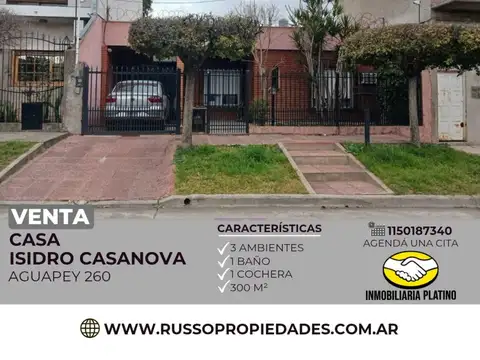 Venta de Casa de 3 Ambientes - Isidro Casanova