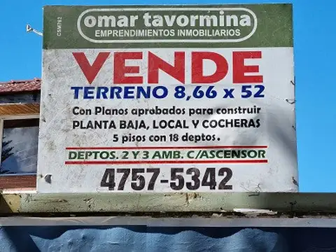 LOTE  450m2  ideal construccion   fot 2,2   990m2