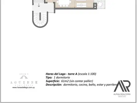 Departamento en Venta de 1 dormitorio