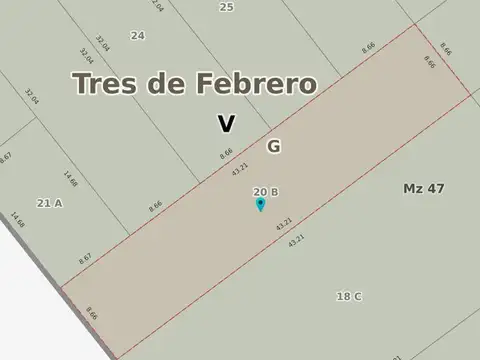 Terreno en Venta 8  mts Frente