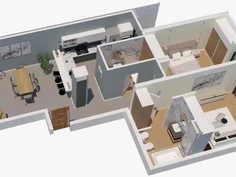 Departamento 4 ambientes con 3 baños