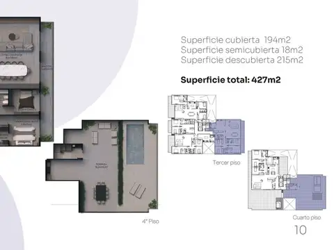 Departamento 5 ambientes con 3 baños