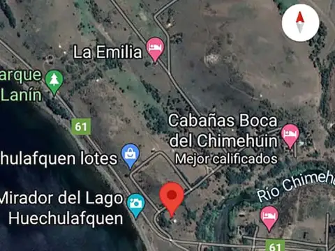 Lote con INCREIBLES vistas al Volcan Lanin, lago Huechulafquen y al rio Chimehuin