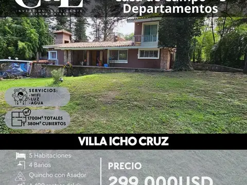 SE VENDE CASA DE CAMPO    3 DPTOS. 1.700M² DE TERRENO. ICHO CRUZ- PUNILLA