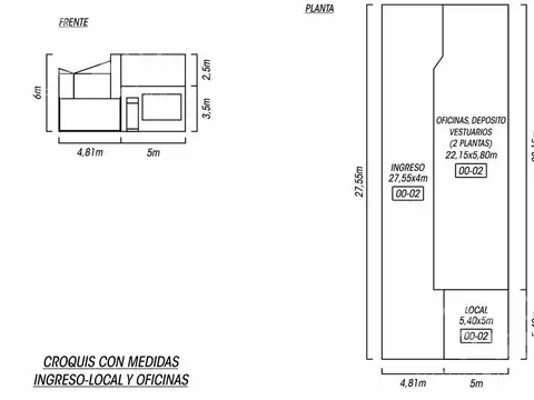 Galpon en Venta 9  mts Frente
