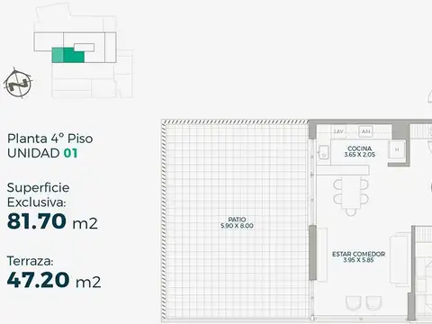Última Unidad dEco Distrito Sustentable - Departamento 2 Dormitorios con Patio
