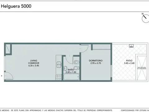 Depto Tipo Casa 2 ambientes con 1 baño