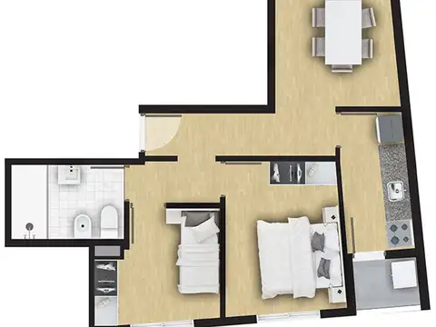 Vende apto 2 dormitorios en pozo La Blanqueada