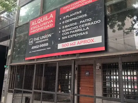 ALQUILER EDIFICIO EN ONCE IDEAL INSTITUCIÓN, EMPRESA, BANCO