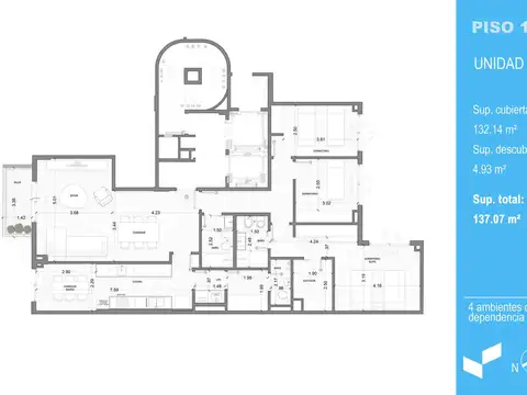 Departamento en Venta de 4 ambientes