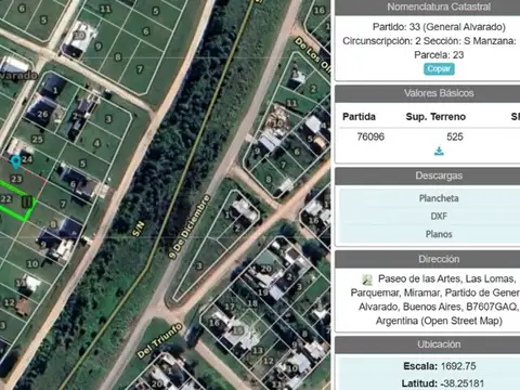 Terreno en Venta en Miramar, USD 56.000