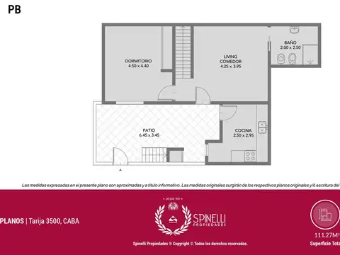 Depto Tipo Casa 5 ambientes con 2 baños