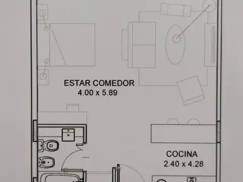 Departamento en Alquiler de Monoambiente