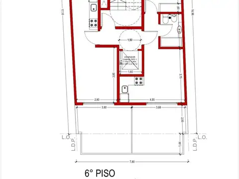 Departamento Monoambiente con 1 baño