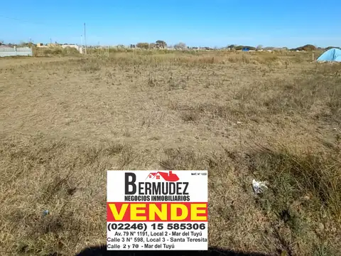 Lote en esquina a la venta, calle 64 y 10 Mar del tuyu