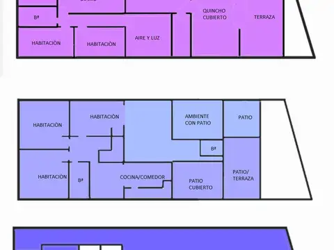 BLOCK DE GALPON  EN PTA BAJA Y 3 DEPTOS  SOBRE LOTE DE 8.66 X 25