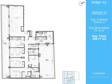 Departamento en Venta de 5 ambientes