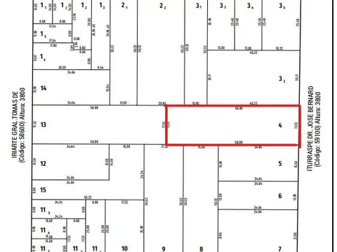 Terreno en Venta 58  mts Fondo