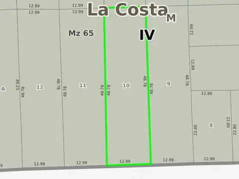 Terreno en Venta 12  mts Frente