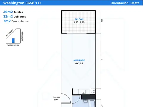 Washington 3600, Piso 1