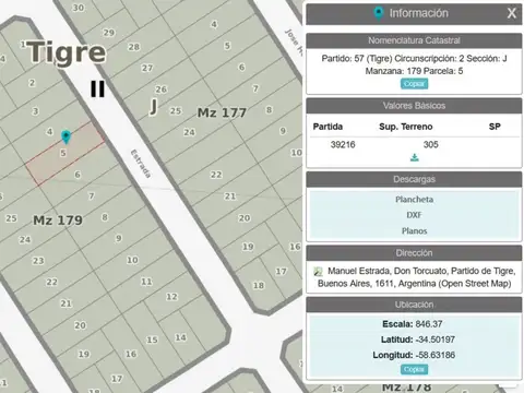 Terreno en Venta de 305,0 m2