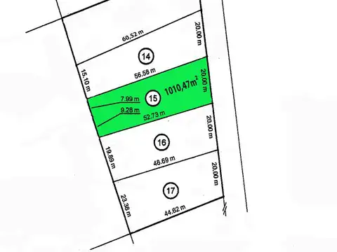 Terreno en Venta 20  mts Frente