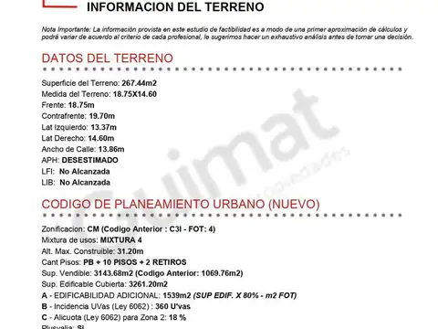 Terreno en Venta de 267,0 m2
