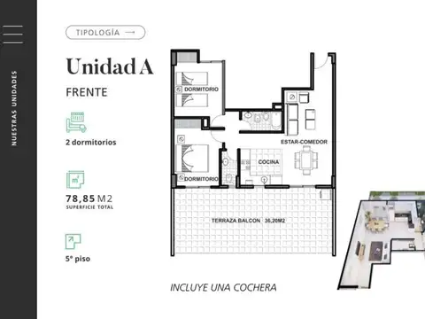 Departamento en Venta en Zona Centro, USD 125.000