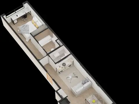 Departamento 2 ambientes con 1 baño