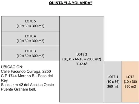 Casa antigua sobre 6 lotes en  Venta - Moreno