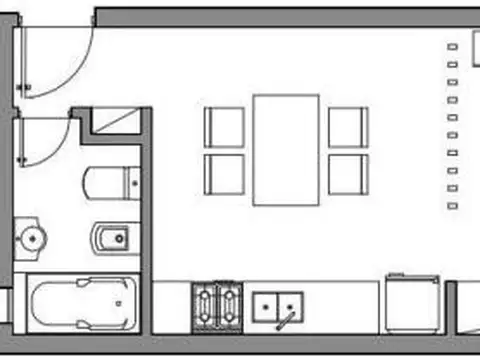 Departamento Monoambiente con 1 baño