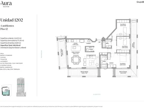 Venta departamento 4 ambientes en Olivos muy luminoso