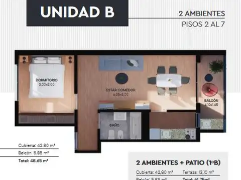 Venta, Departamento, 2 ambientes, Balcón, Villa Santa Rita.