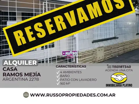 Alquiler casa 4 ambientes Ramos Mejia